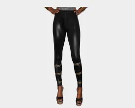 4.5 Black Vegan-Leather leggings - The Pacific Palisades