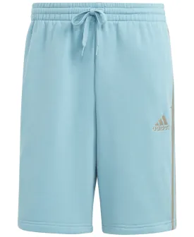 adidas Men's 3 Stripes 10 Fleece Shorts Blue Size Small