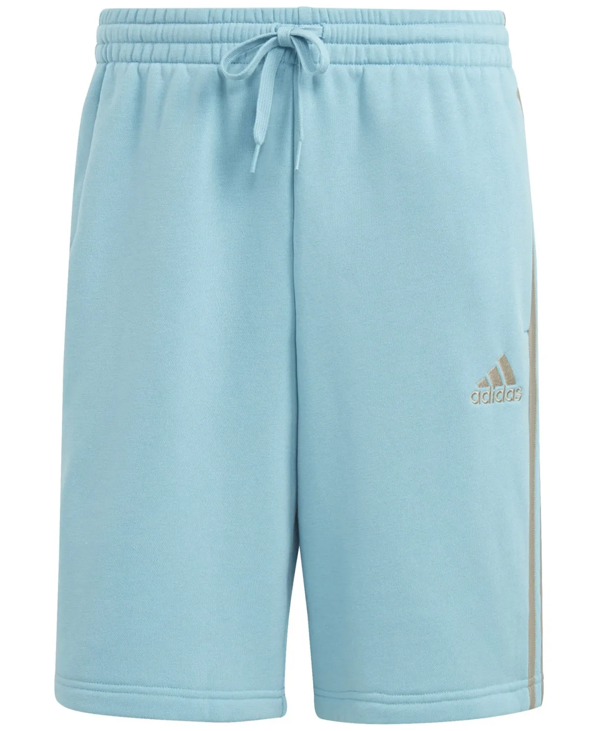 adidas Men's 3 Stripes 10 Fleece Shorts Blue Size Small