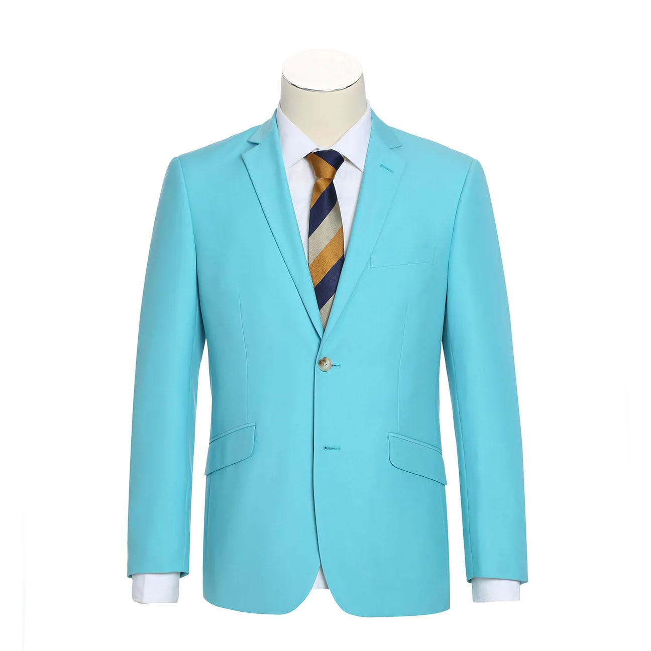 Alessandro Vitello by Renoir Green Slim Fit 2-Piece Single Breasted Notch Lapel Suit 201-59