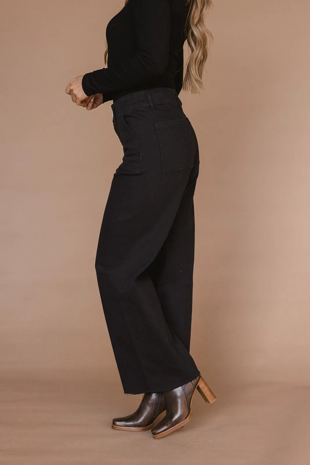 Anna Cotton Stretch Wide Leg Pants