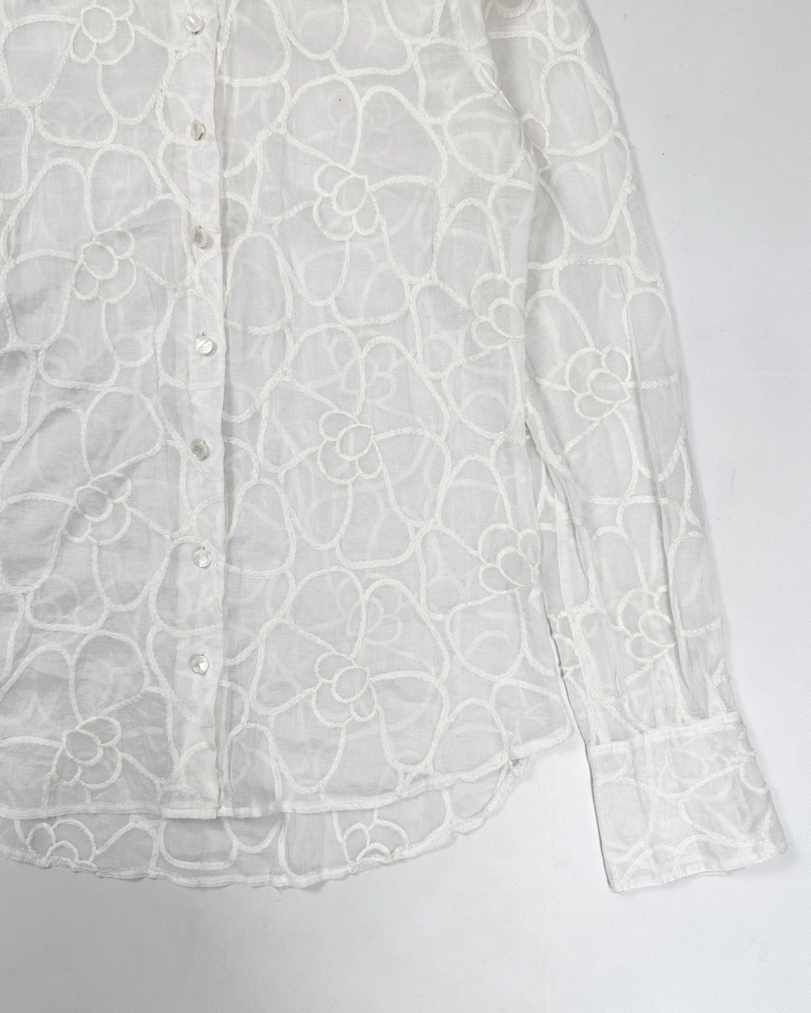 Anne Fontaine Flower Pattern Lace Shirt 2000's