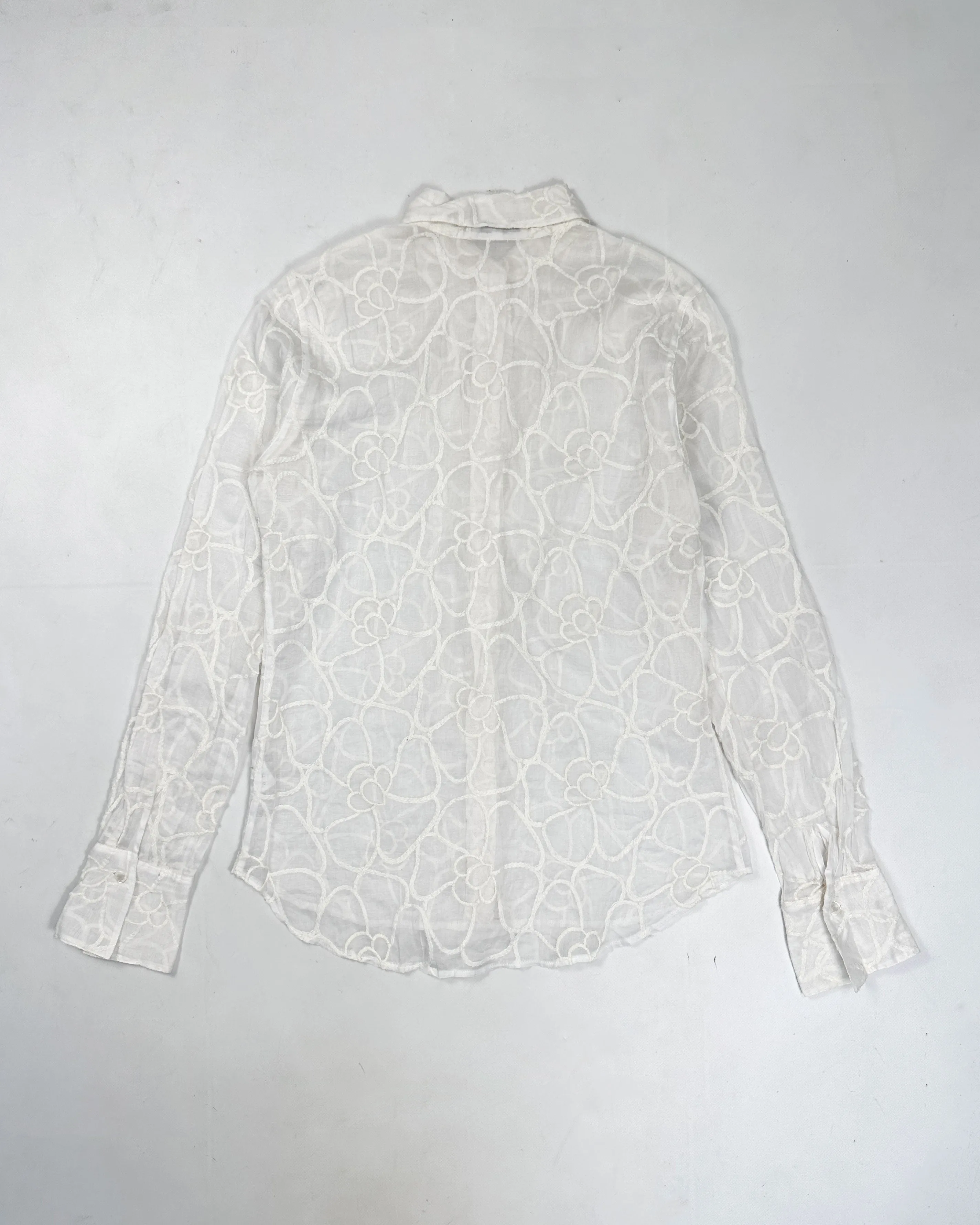 Anne Fontaine Flower Pattern Lace Shirt 2000's