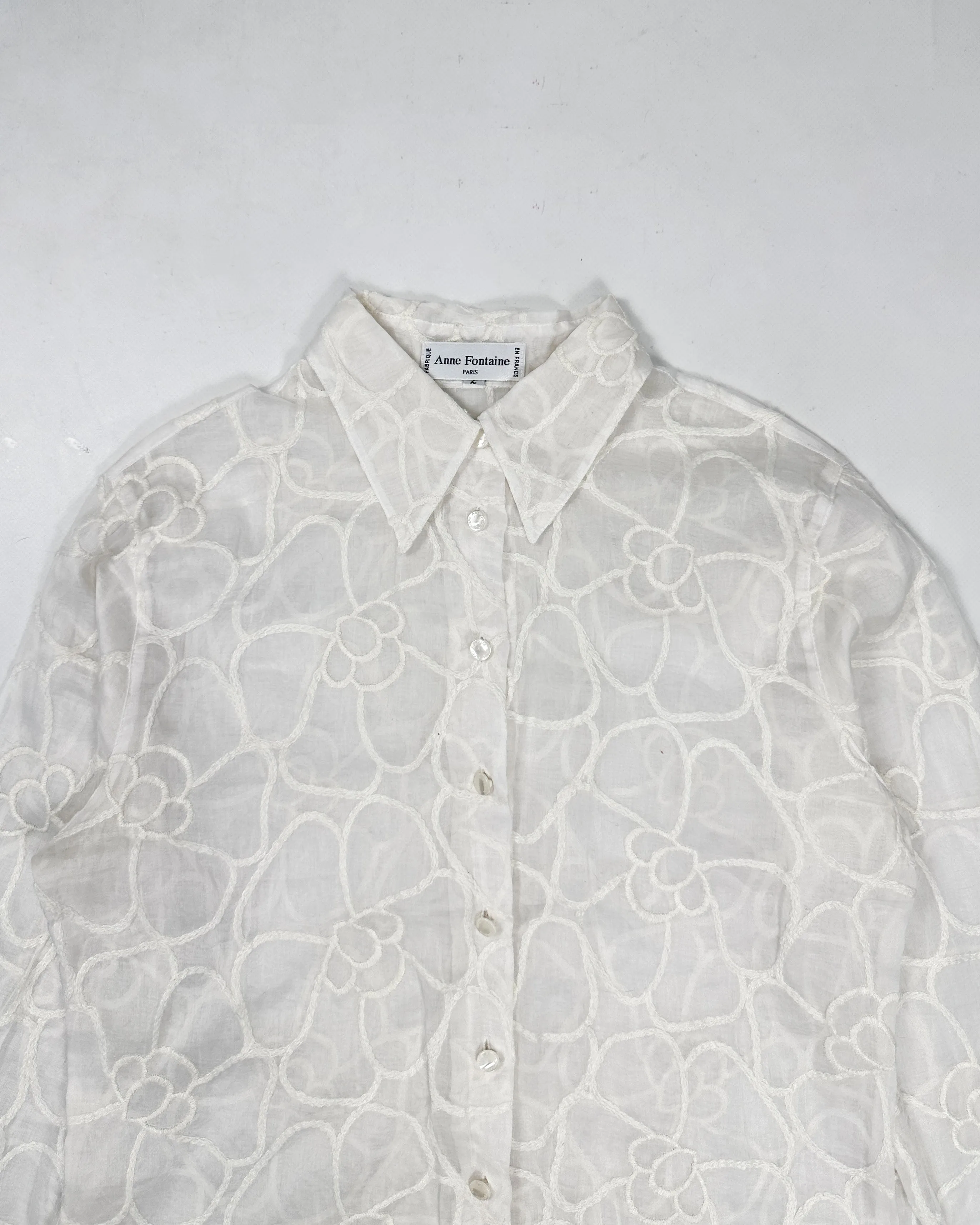 Anne Fontaine Flower Pattern Lace Shirt 2000's