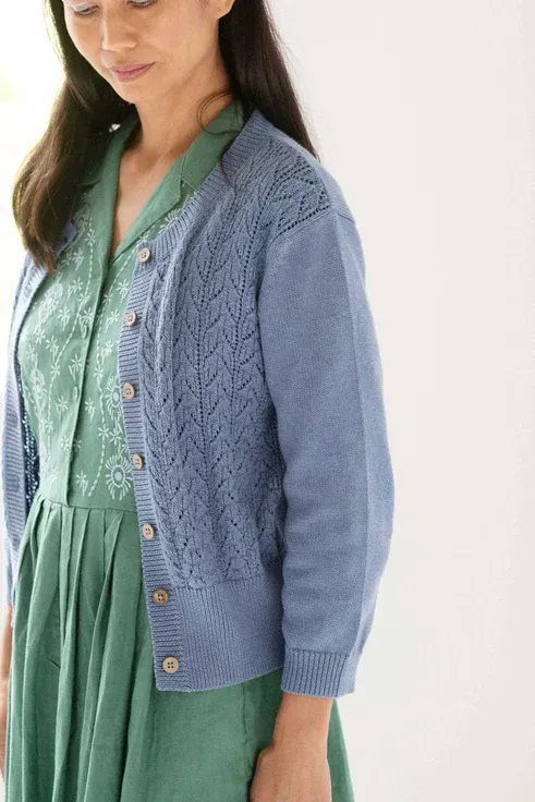 Ava Cardigan Denim Blue