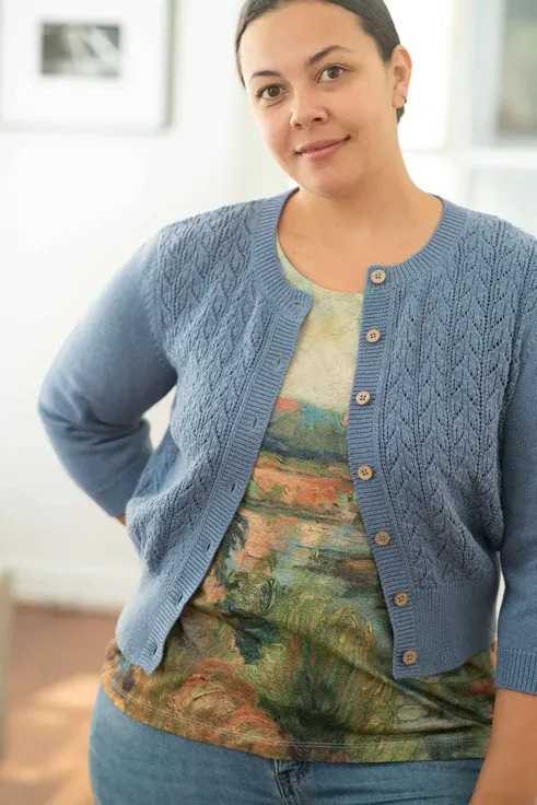 Ava Cardigan Denim Blue