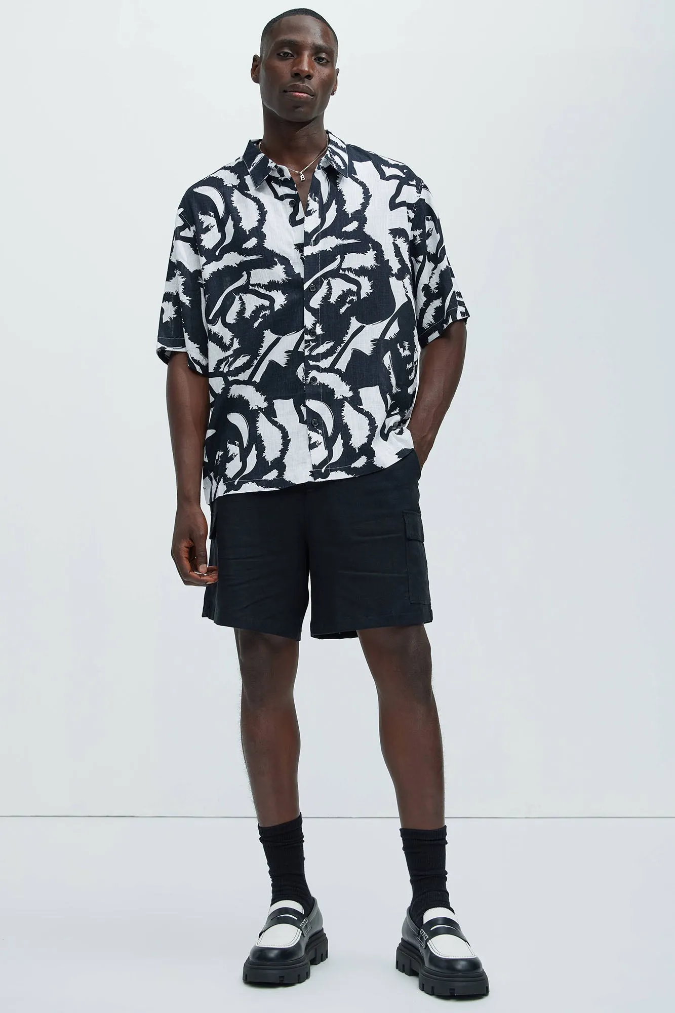 Bahamas Linen Cargo Shorts - Black