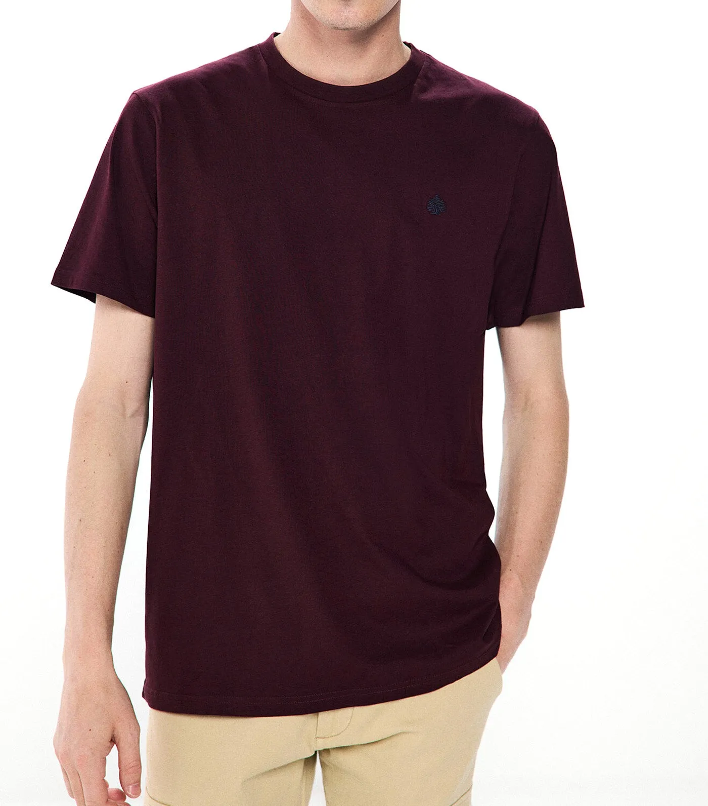 Basic Round Neck T-Shirt Wine