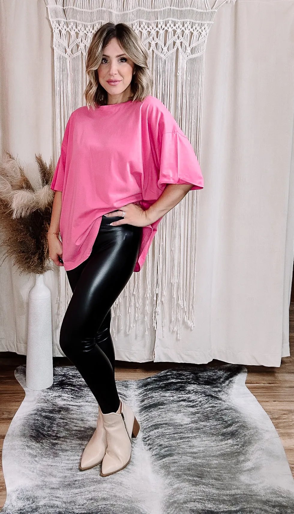 Black Joey High Rise Faux Leather Leggings