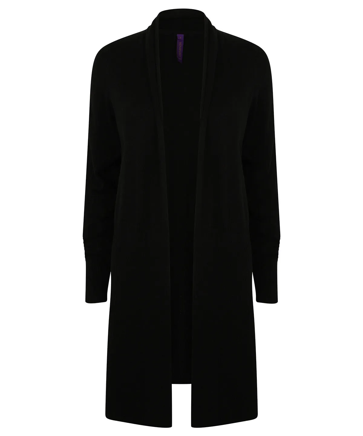 Black - Women's longline open cardigan