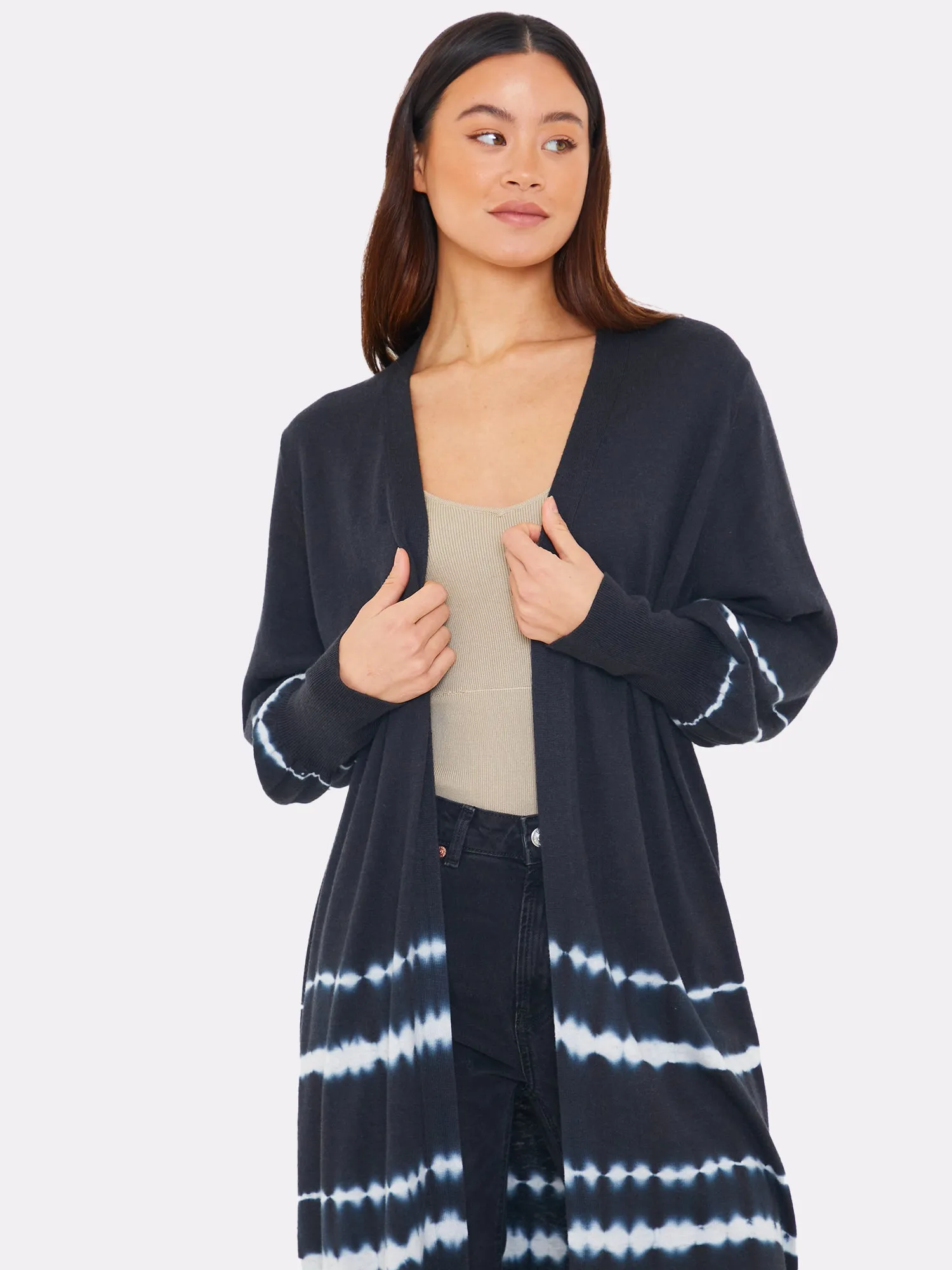 Bleach Stripe Longline Cardigan