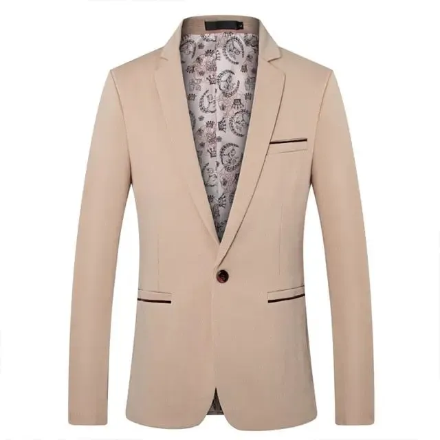 British style slim fit men’s suit jacket casual blazers & plus size