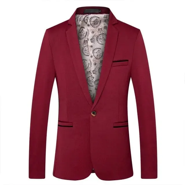 British style slim fit men’s suit jacket casual blazers & plus size