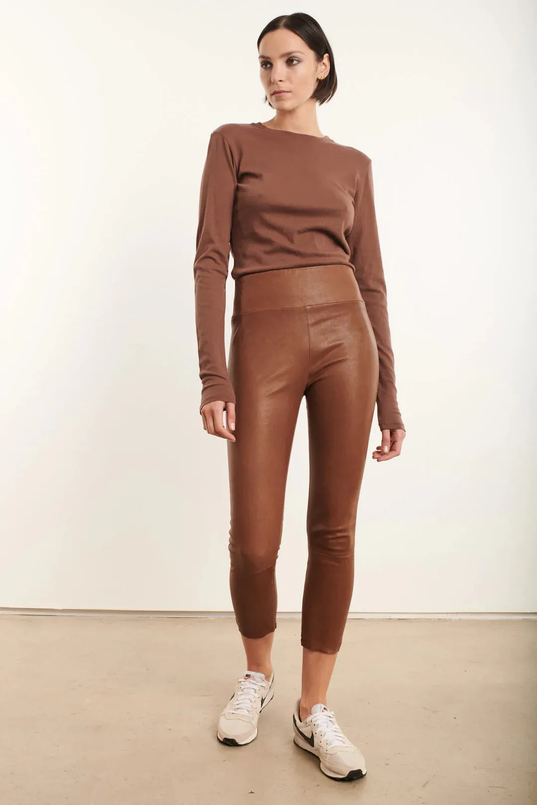 Capri Leather Legging - Cocoa