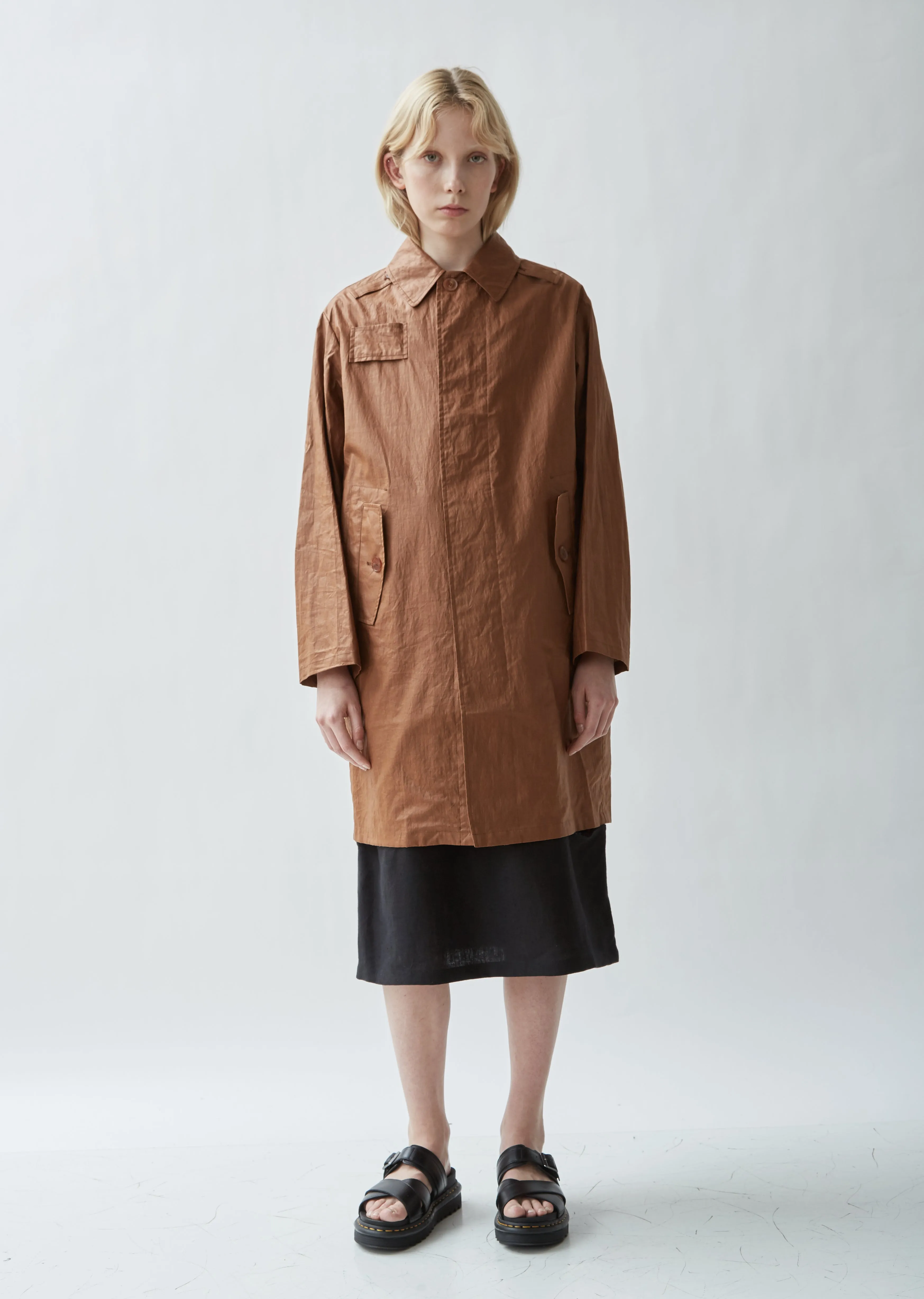 Carlus Coated Linen Coat