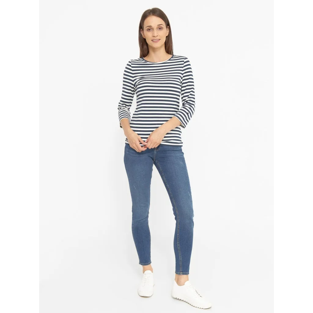 Cleo 3/4 LS T-shirt - Dark Navy Stripe