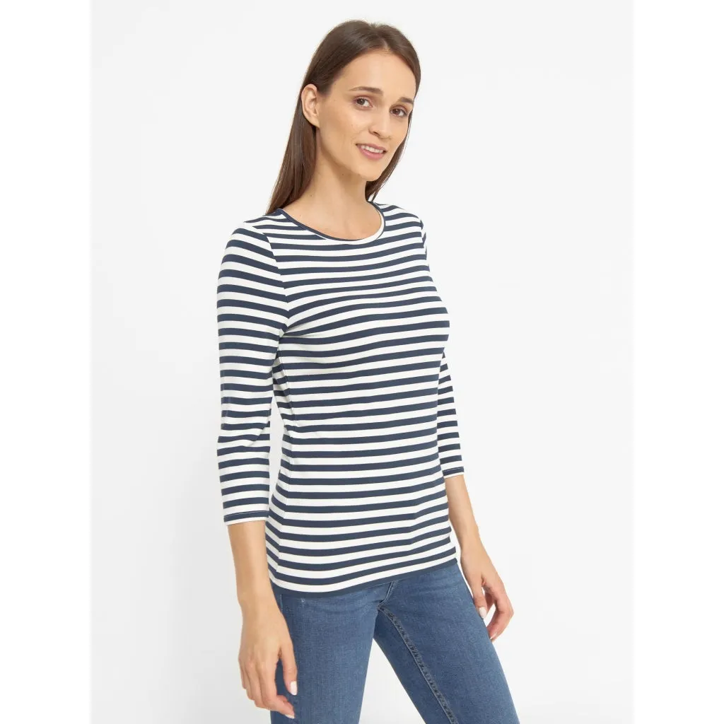 Cleo 3/4 LS T-shirt - Dark Navy Stripe