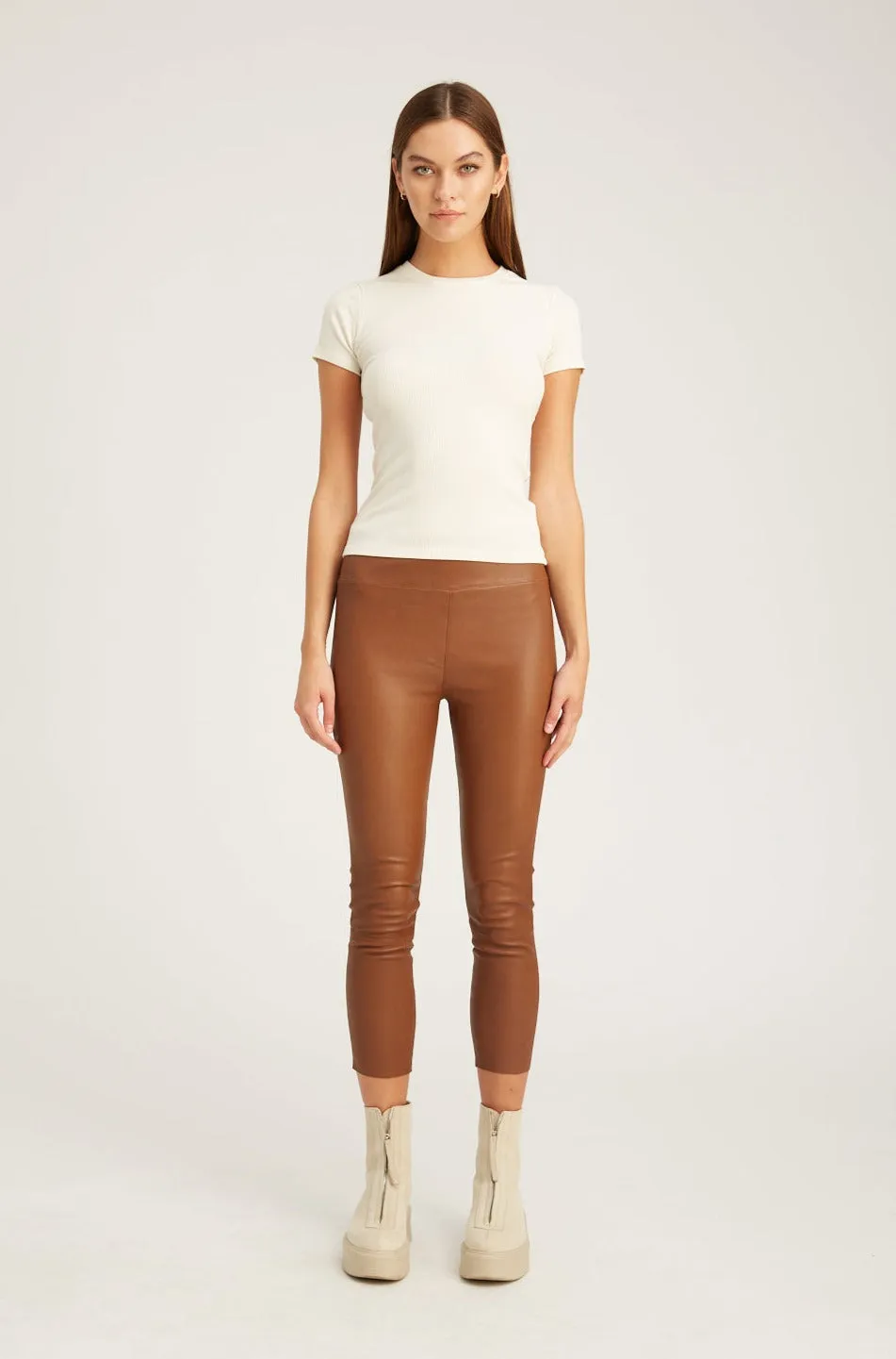 Cocoa Leather Crop