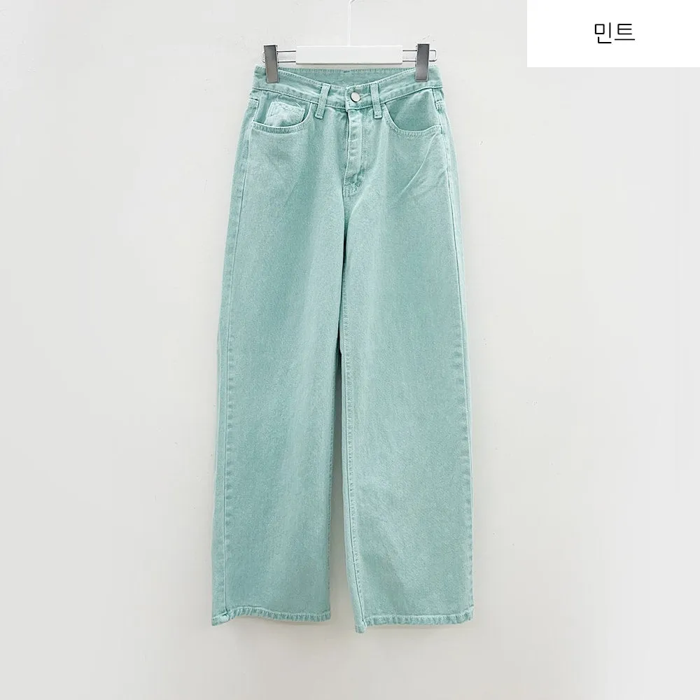 Color Wide Leg Pants B1801