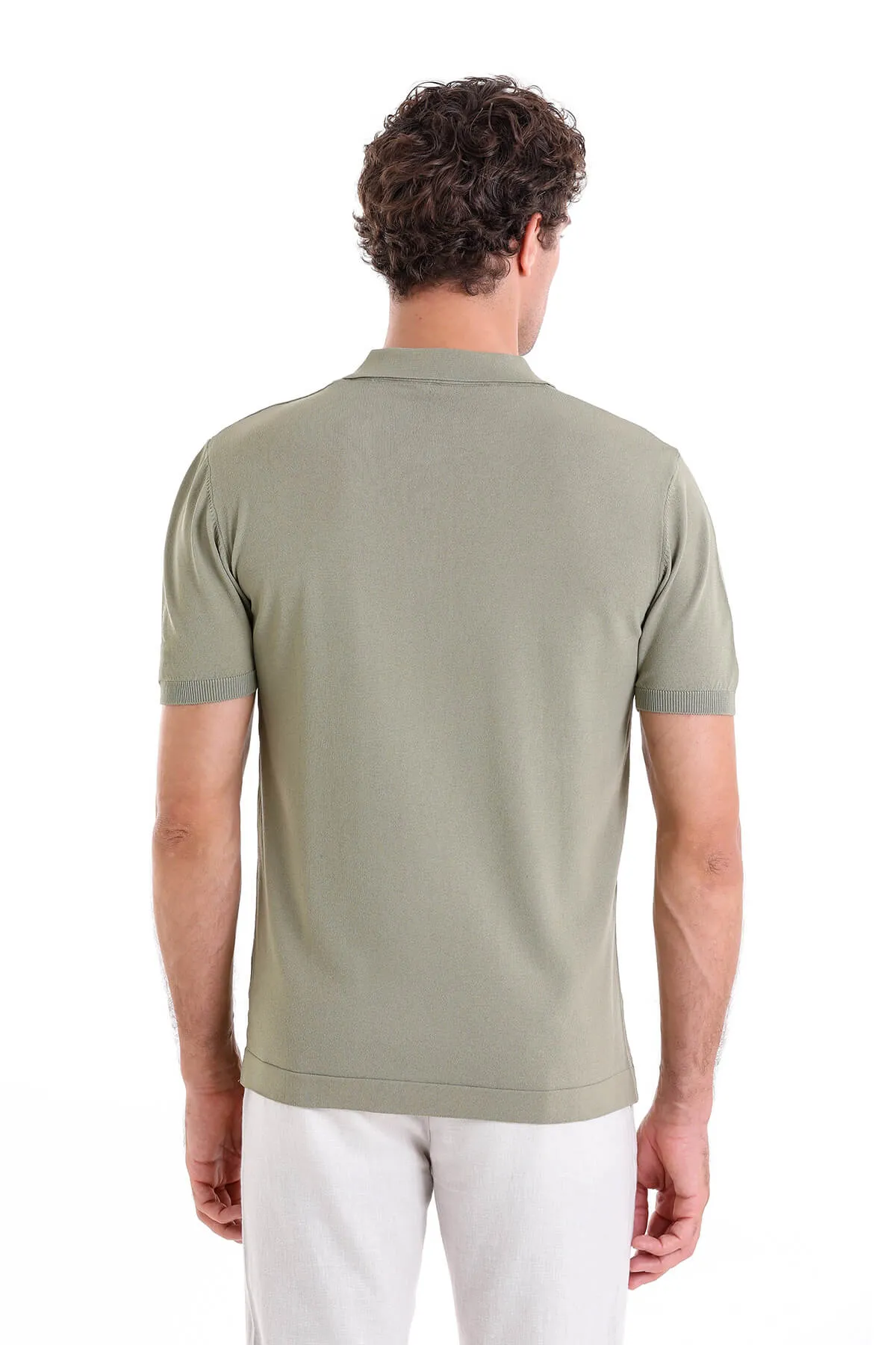 Comfort Fit Basic Green Vetiver Polo T-Shirt