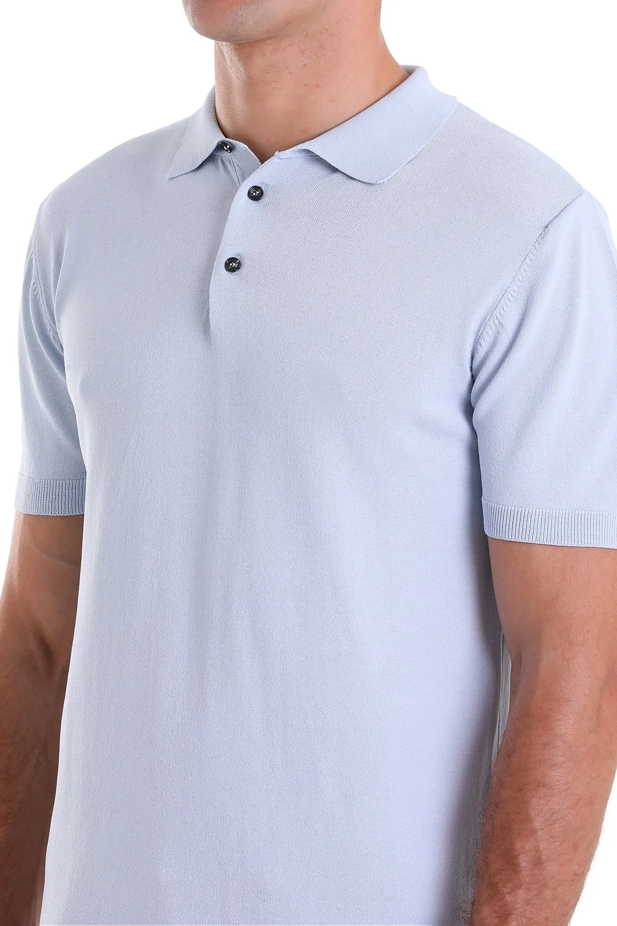 Comfort Fit Basic Light Blue Polo T-Shirt