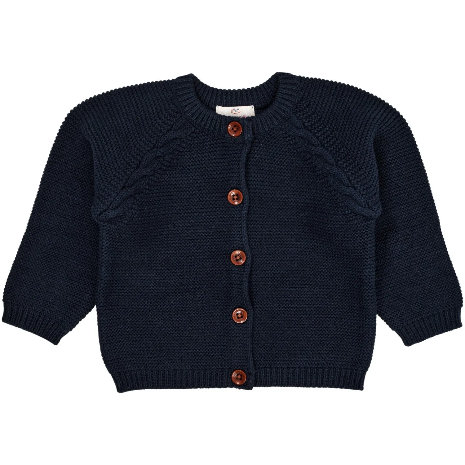 Copenhagen Colors Navy Classic Baby Cotton Cable Cardigan