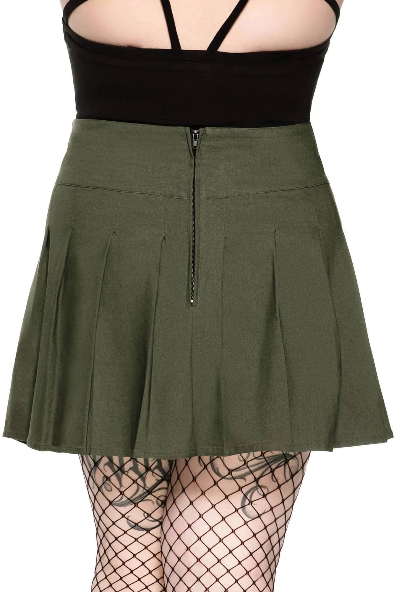 Dark Academy Mini Skirt [KHAKI] [PLUS] - Resurrect