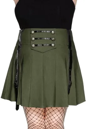 Dark Academy Mini Skirt [KHAKI] [PLUS] - Resurrect