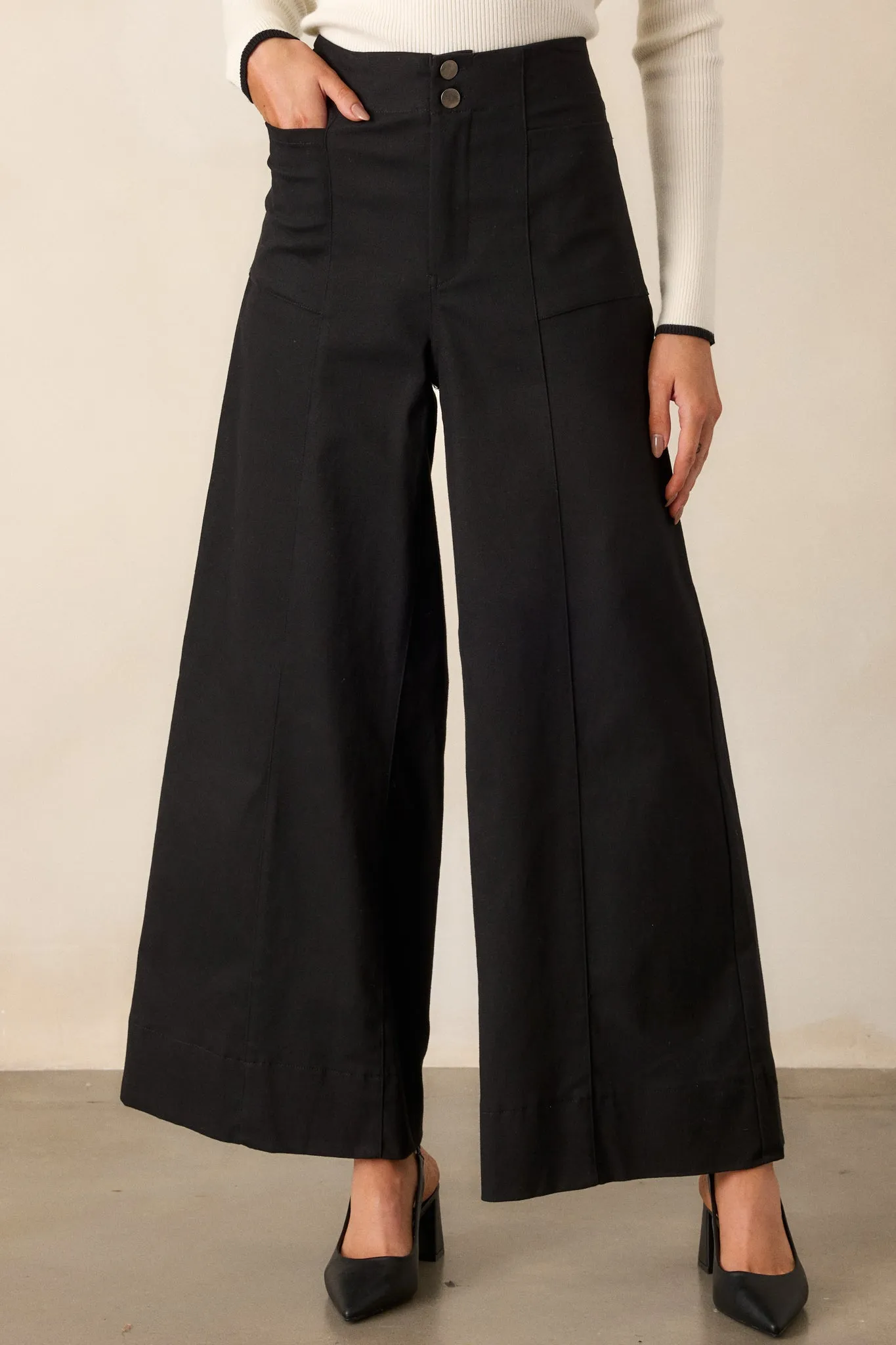 Daylight Glimmer Black Wide Leg Pants