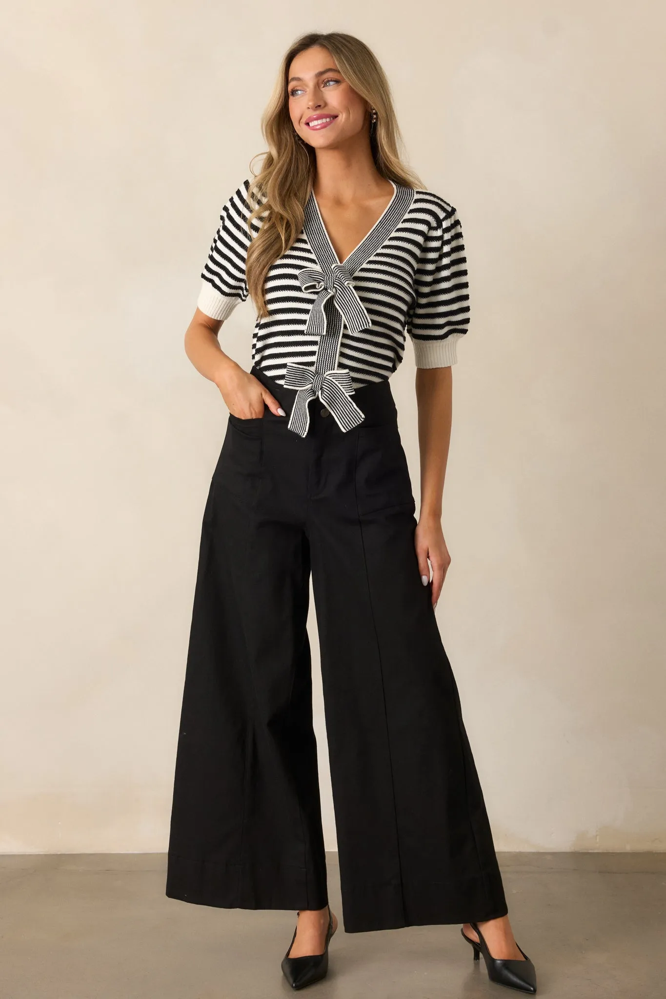 Daylight Glimmer Black Wide Leg Pants