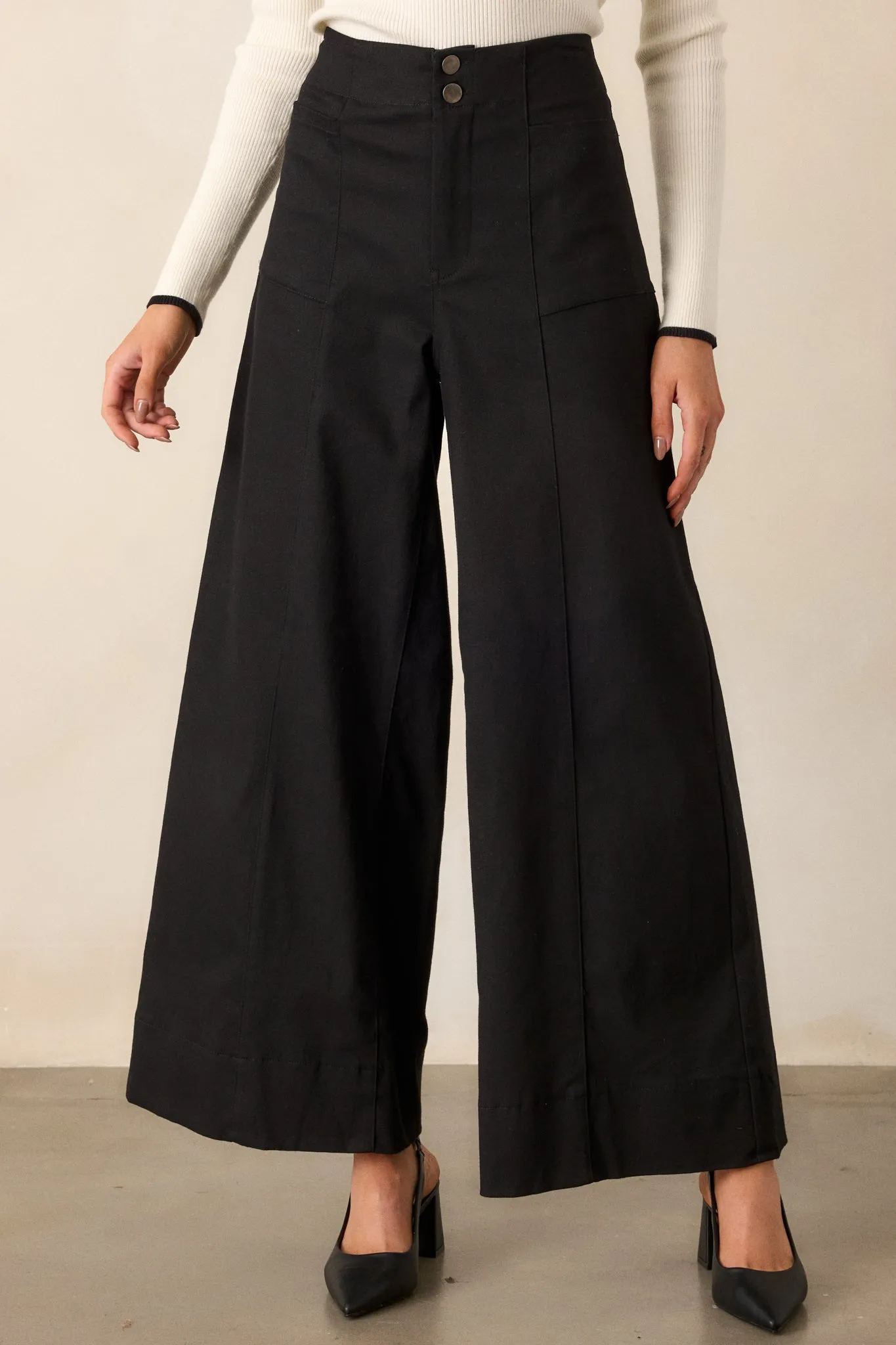 Daylight Glimmer Black Wide Leg Pants