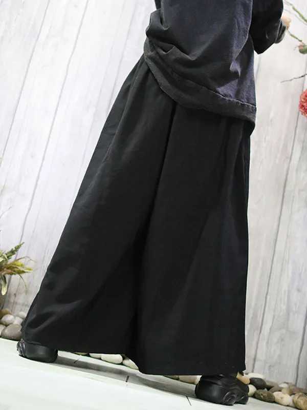 Elasticity Solid Color Loose Wide Leg Trousers Pants