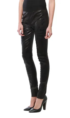 EMBOSSED LEATHER LEGGINGS