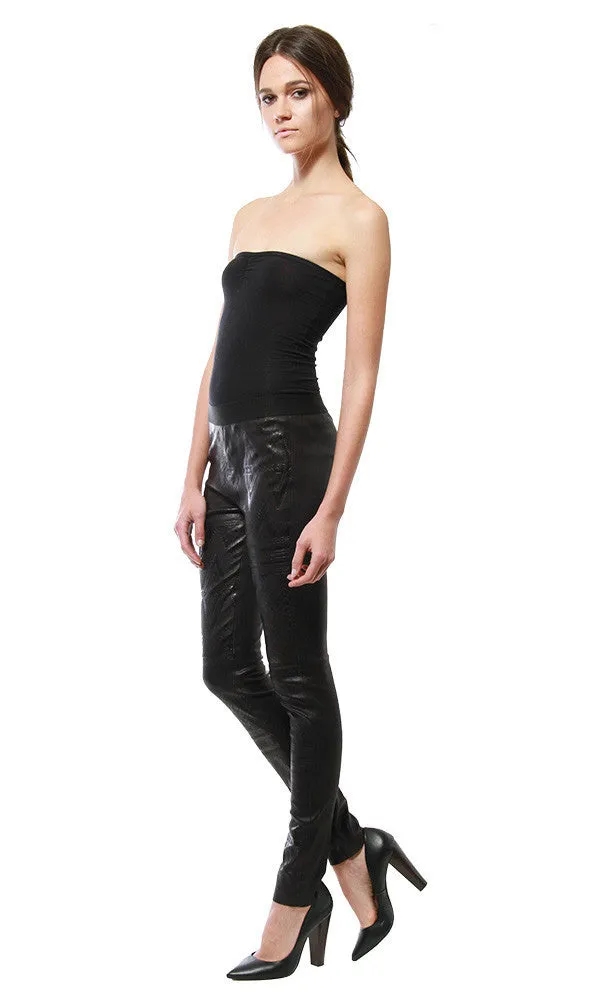 EMBOSSED LEATHER LEGGINGS