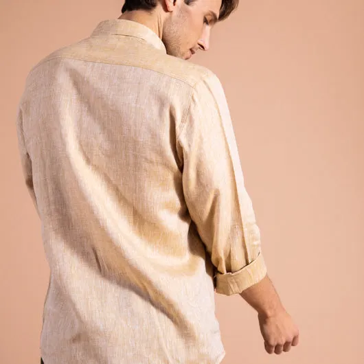 Escapade Sandstone Brown Linen Shirt