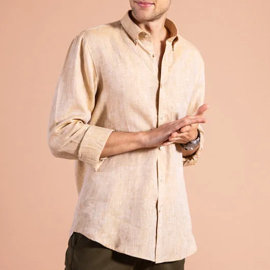 Escapade Sandstone Brown Linen Shirt