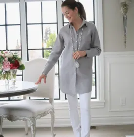 European Linen Button Down Blouse-Christina Tunic