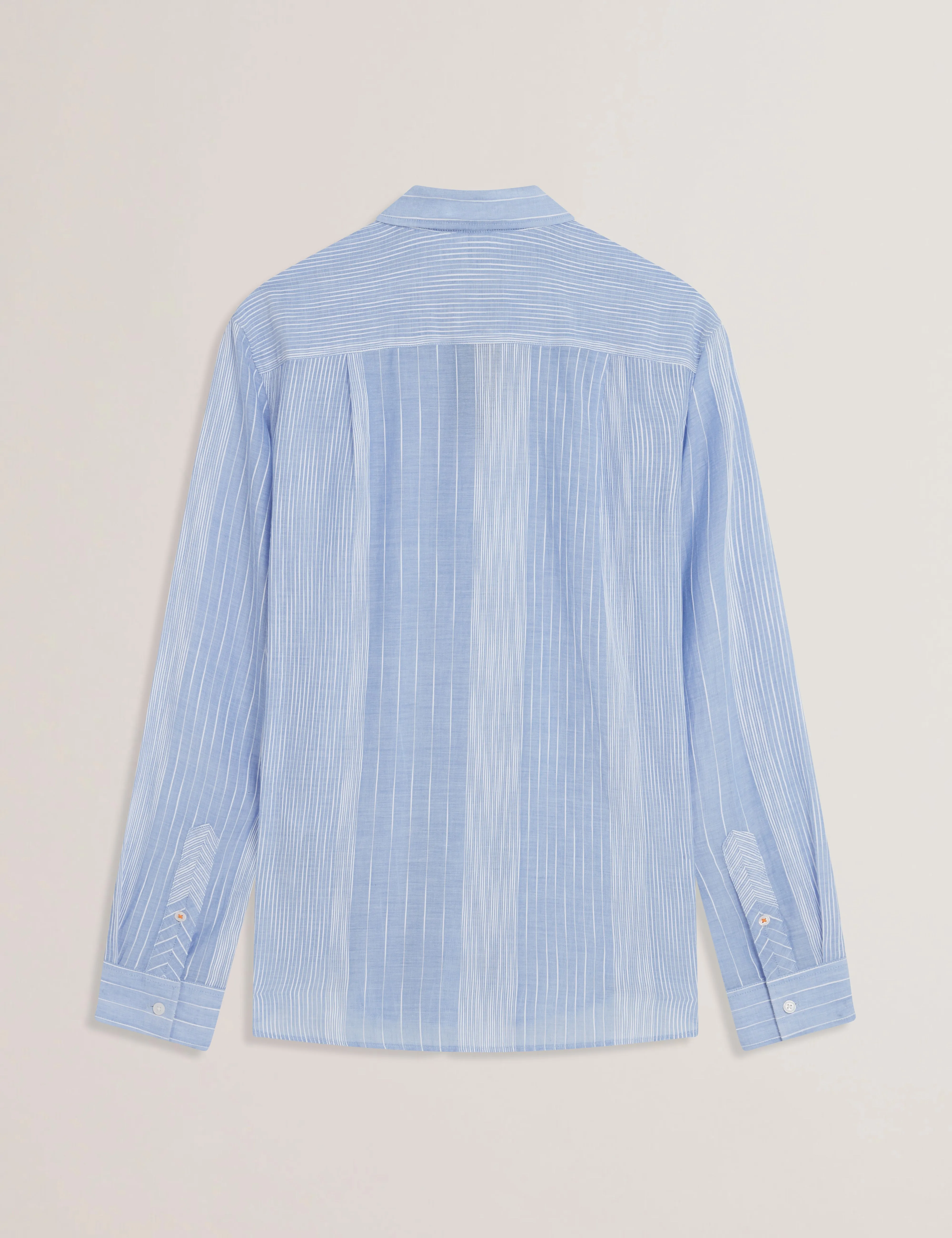 Evandes Ls Regular Textured Stripe Shirt Lt-Blue