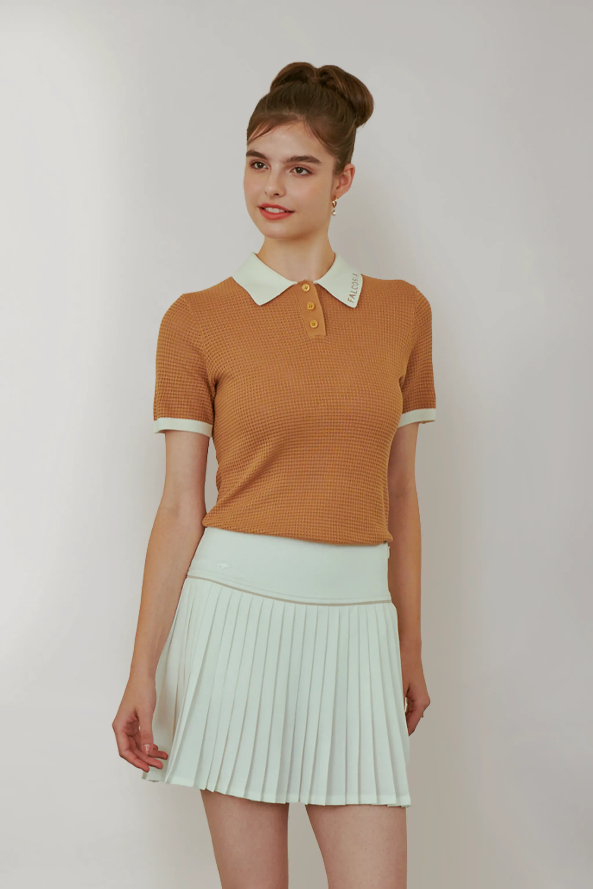 Falcosia White Pleated Skirt