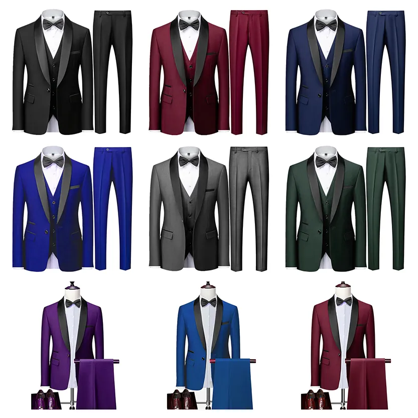 Funki Buys | Suits | Men's Slim Fit 2 | 3 Pcs Formal Tuxedo Suits