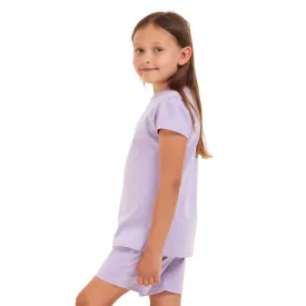 Girls summer pajama set Purple t-shirt  shorts