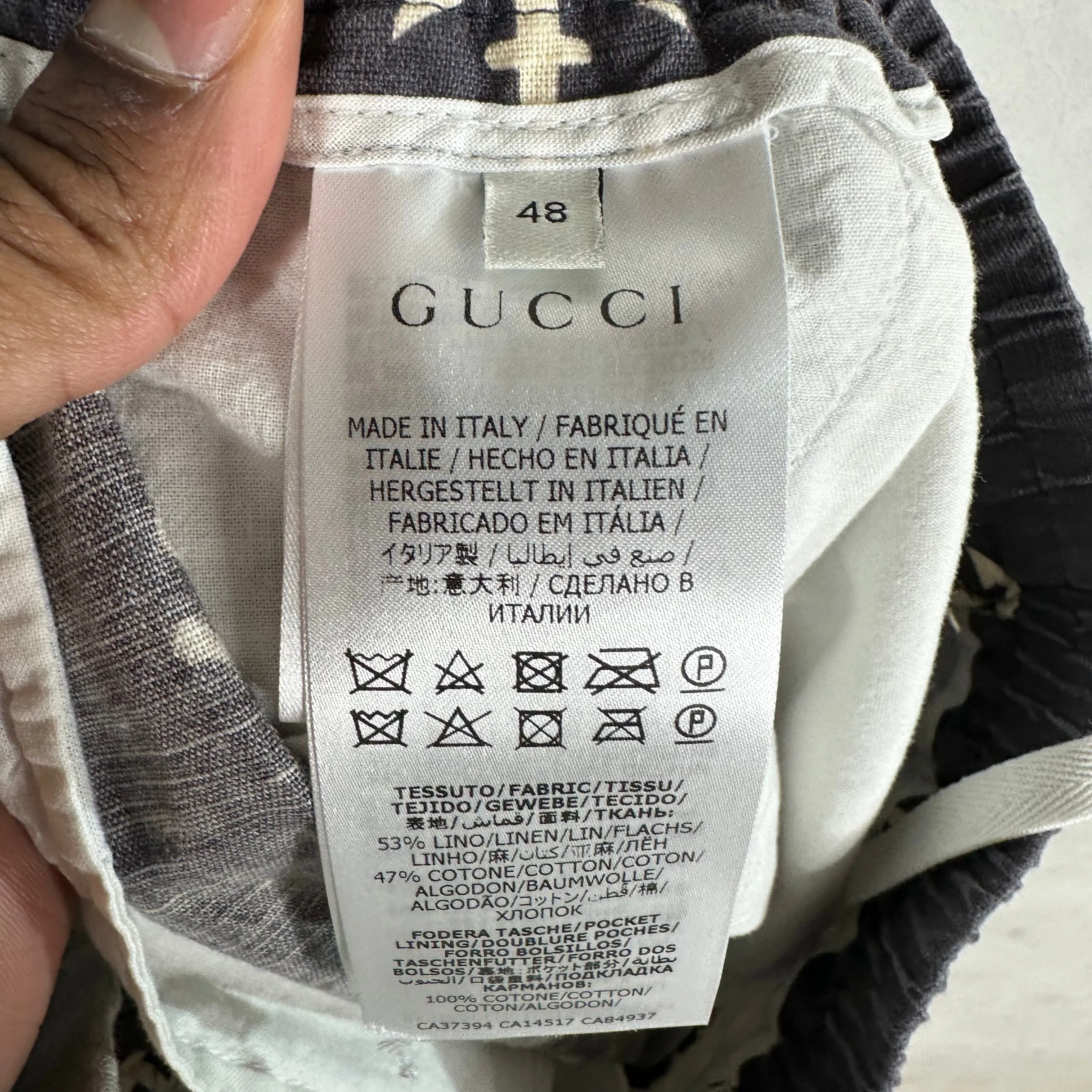 Gucci Linen Anchor Print Shorts