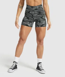 Gymshark Legacy Printed Shorts - Pitch Grey