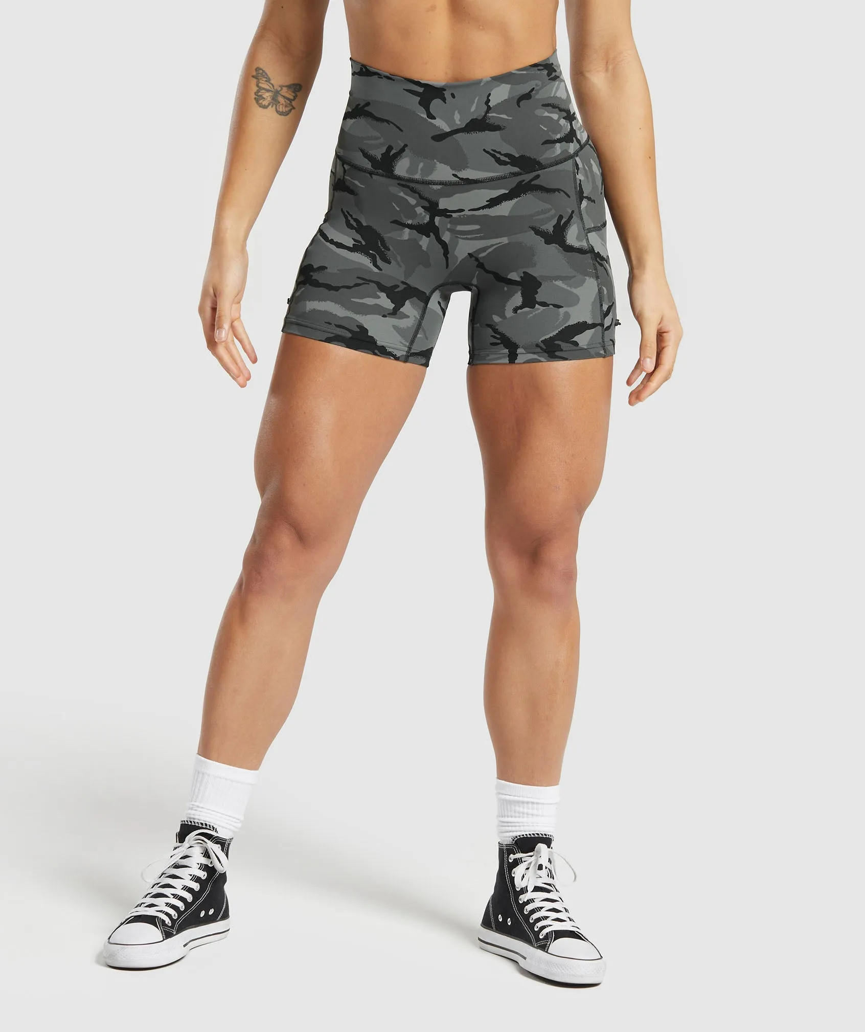 Gymshark Legacy Printed Shorts - Pitch Grey