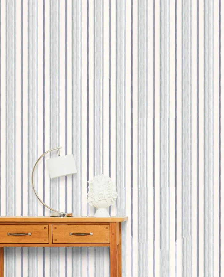 Heacham Stripe Dark Seaspray Wallpaper