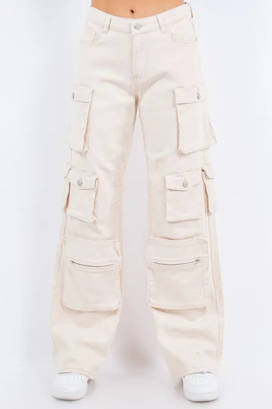 High Waist Wide Leg Pocket Pants