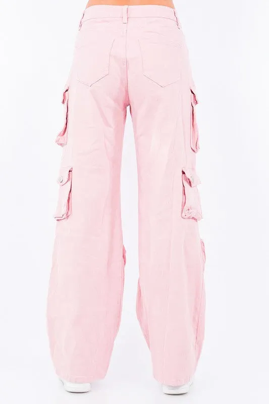 High Waist Wide Leg Pocket Pants