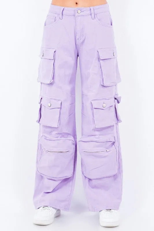 High Waist Wide Leg Pocket Pants