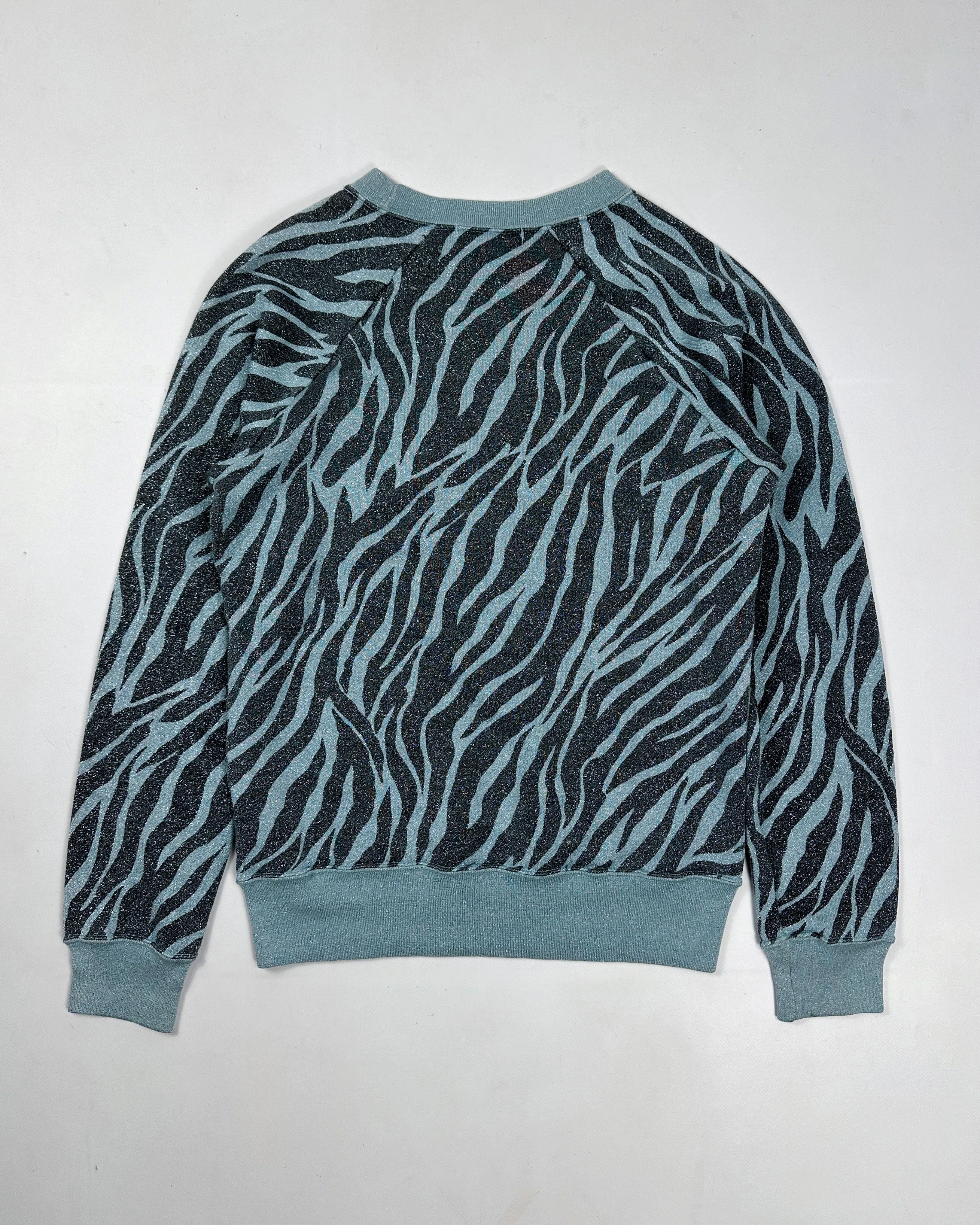 Hysteric Glamour Shiny Blue Zebra Sweatshirt 2000's