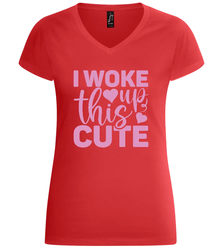 I Woke Up This Cute Hearts Design - Basic women's v-neck t-shirt